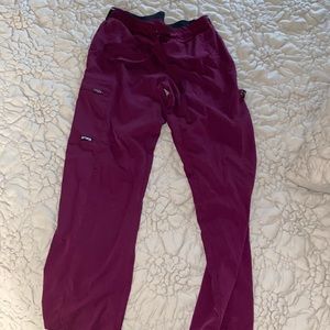 Maroon flare scrub pants
